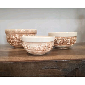 THT Designs Over The River 3D set nesting bowls 2006 117T 8.5", 7.25", 6.25"